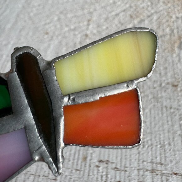 Small Stained Glass Butterfly Brooch - Picture 3 of 10